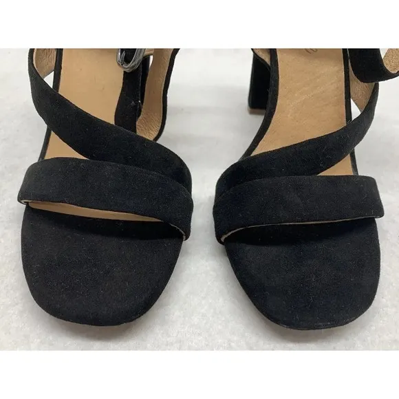 Madewell Sandal Shoes Womens Size 9 Strappy Black Suede Heels Party Church AE243