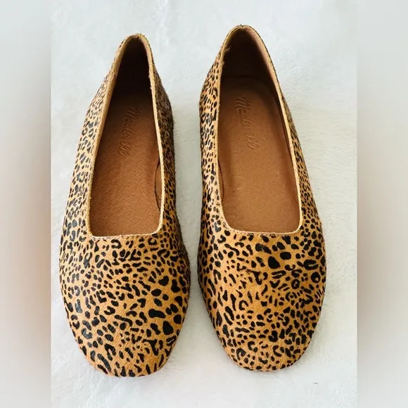 Madewell The Cory Flat in Leopard Calf Hair Size 7.5