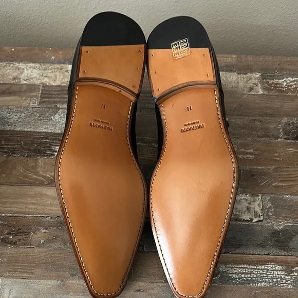 Magnanni Black Leather Men's Shoes