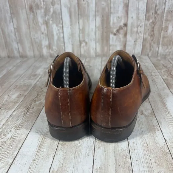 Magnanni Brown Marco 2 Leather Monk Strap Dress Shoes Elegant‎ Formal Wear