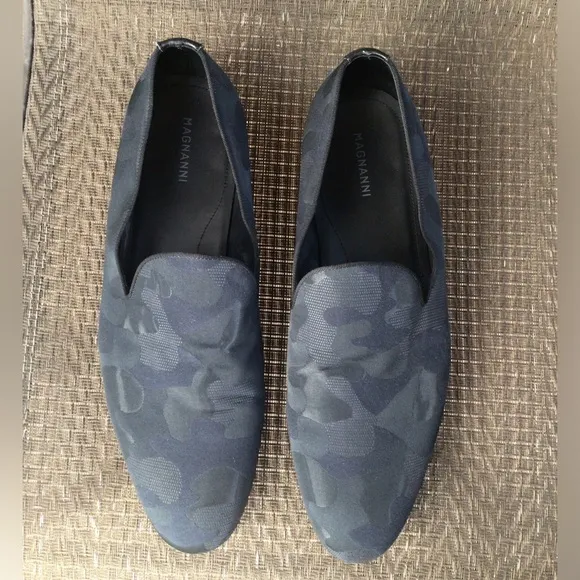 Magnanni Guapo Sky Camo Blue/Black Formal Venetian Men’s Loafers Shoes