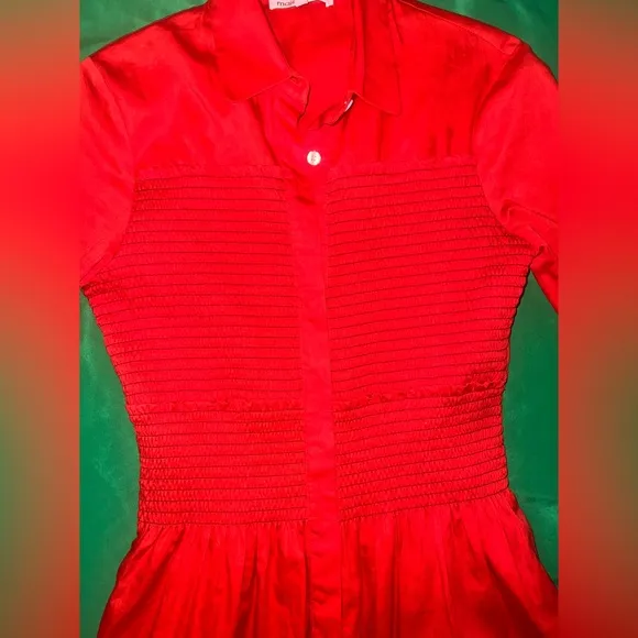 Maje  Elegant Red Women's Dress size Small- 2 Missing buttons