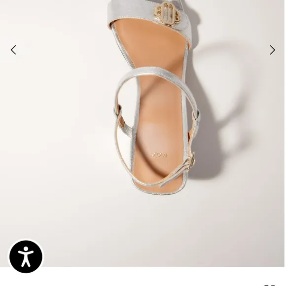 MAJE gold metallic genuine leather sandals block heel Size EUR 40, US 9.5
