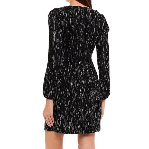 Maje Rocketa Synthetic Lurex Pleated Embellished Plissé Crepe Mini BlackDress