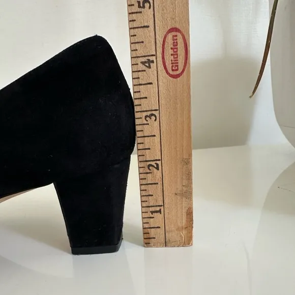 MANOLO BLAHNIK Pumps Block Heels Black Suede Women’s EU:38/US:8