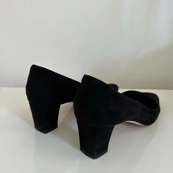MANOLO BLAHNIK Pumps Block Heels Black Suede Women’s EU:38/US:8