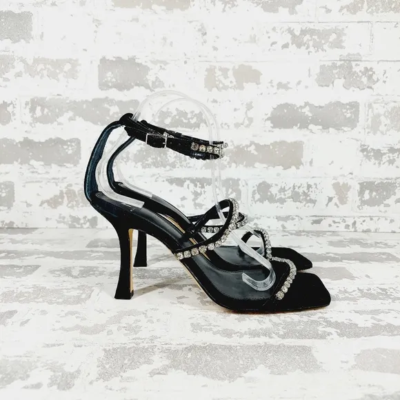 Marc Fisher Black Sandals with Silver Accents