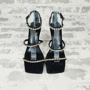 Marc Fisher Black Sandals with Silver Accents