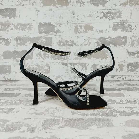 Marc Fisher Black Sandals with Silver Accents