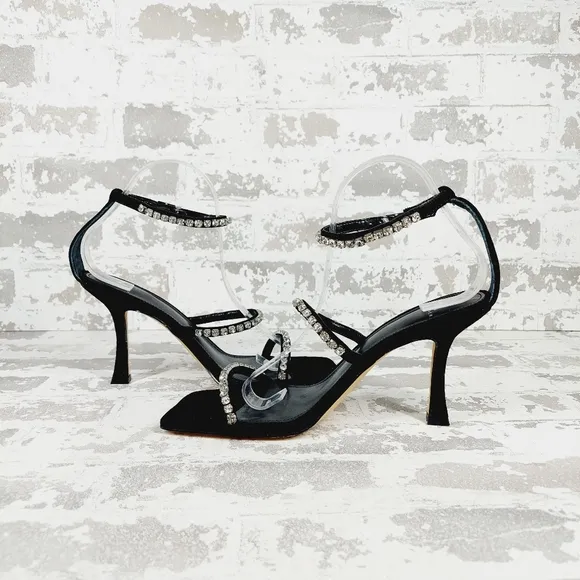 Marc Fisher Black Sandals with Silver Accents