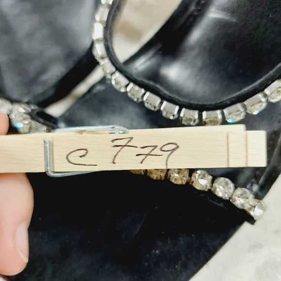 Marc Fisher Black Sandals with Silver Accents