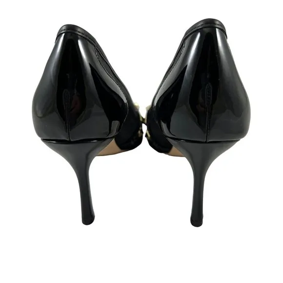 Marc Fisher Hadama 9M Black &amp; White Studded Spectator Pumps Shoes High Heels NEW