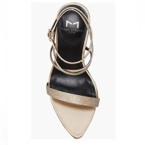 Marc Fisher LTD Cammile Ankle Strap Sandal in Light Natural Size 9.5