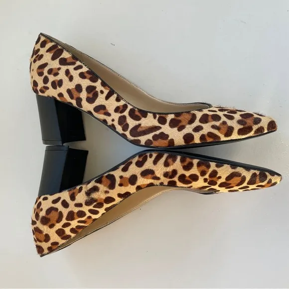 Marc Fisher NWOB Caitlin Leopard Print Calf Hair Pointed Toe Pump Heels Size 6.5