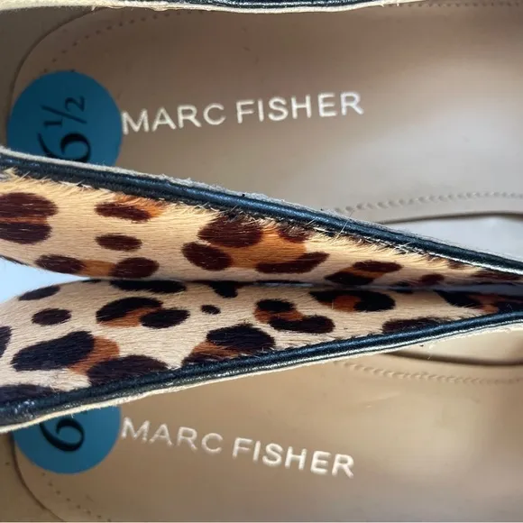Marc Fisher NWOB Caitlin Leopard Print Calf Hair Pointed Toe Pump Heels Size 6.5