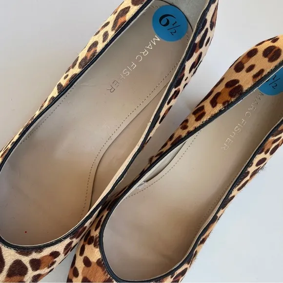 Marc Fisher NWOB Caitlin Leopard Print Calf Hair Pointed Toe Pump Heels Size 6.5