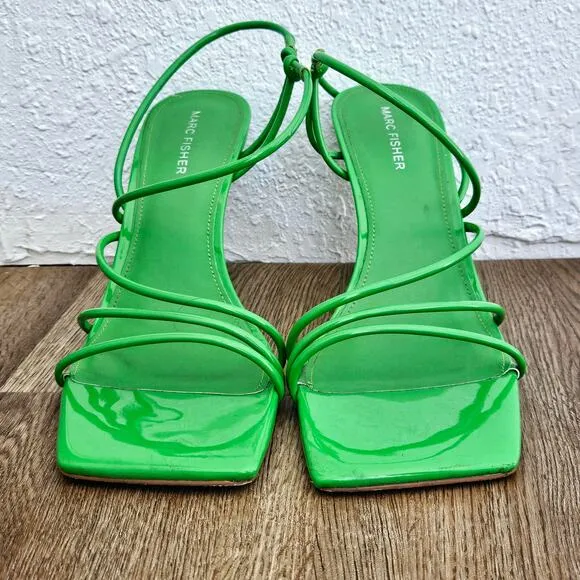 Marc Fisher Womens Green Square Toe Dareta Sandals Size 11