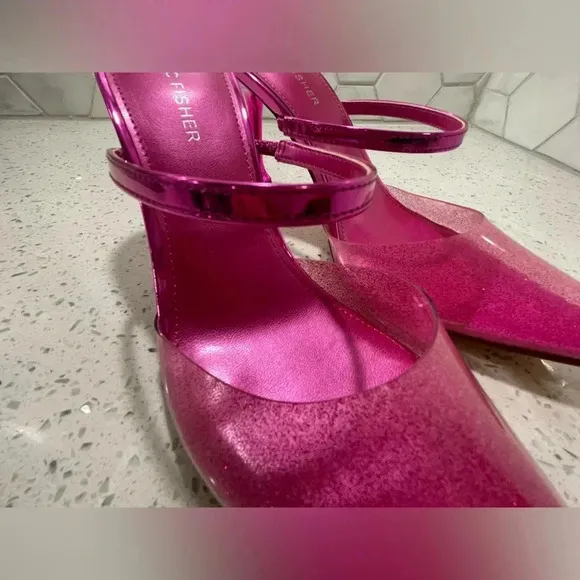 Marc Fisher Women's Hadais Pointed Toe Slip On Mule Pumps Pink Size 7.5