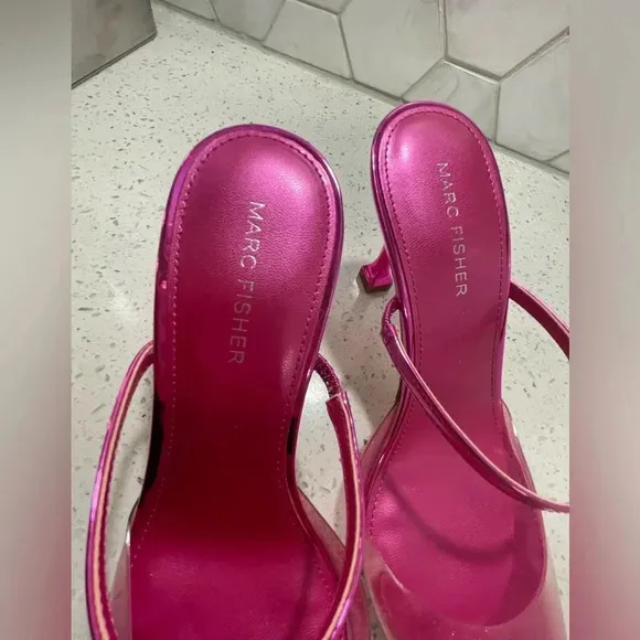 Marc Fisher Women's Hadais Pointed Toe Slip On Mule Pumps Pink Size 7.5