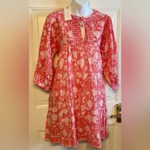 Marea Casita  Floral Puffy Sleeve Flowy Mini Dress‎ boho floral*New womens