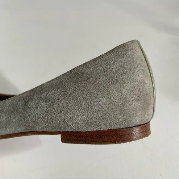 Margaux Suede Flats Women’s Leather Shoes Light Blue Teal Classic Footwear 36