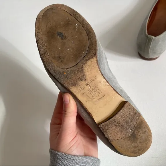 Margaux Suede Flats Women’s Leather Shoes Light Blue Teal Classic Footwear 36