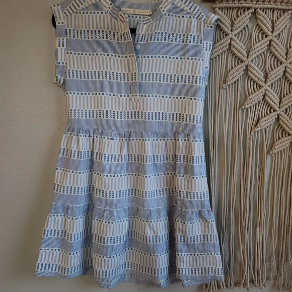Marie Oliver Blue and White Striped Dress