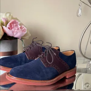 Mark McNairy New Amaterdam Men's Classic Navy and Burgundy Oxford Shoes
