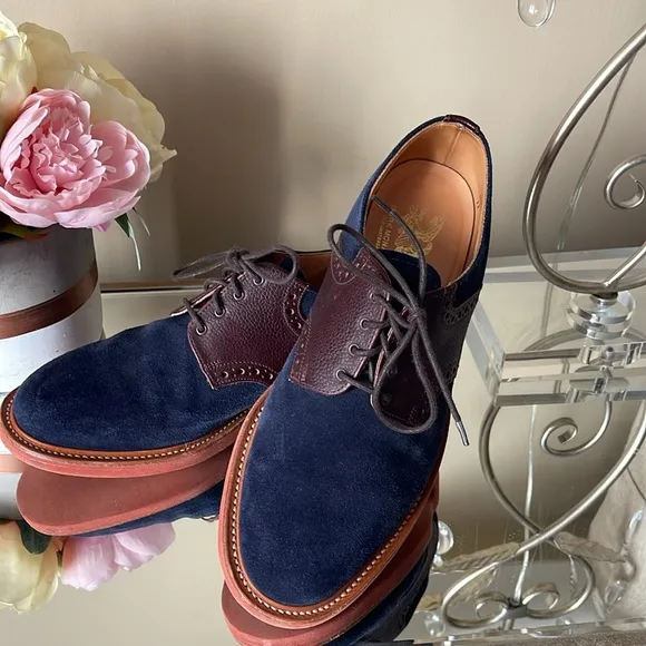 Mark McNairy New Amaterdam Men's Classic Navy and Burgundy Oxford Shoes