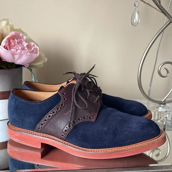 Mark McNairy New Amaterdam Men's Classic Navy and Burgundy Oxford Shoes