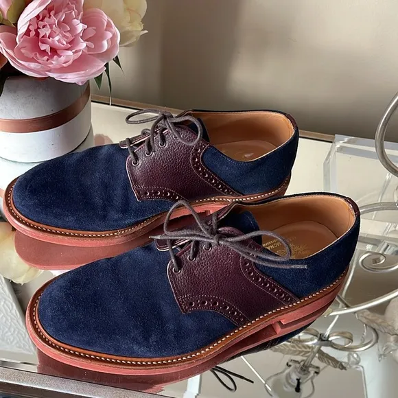 Mark McNairy New Amaterdam Men's Classic Navy and Burgundy Oxford Shoes