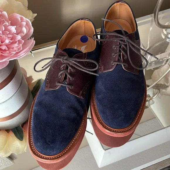Mark McNairy New Amaterdam Men's Classic Navy and Burgundy Oxford Shoes