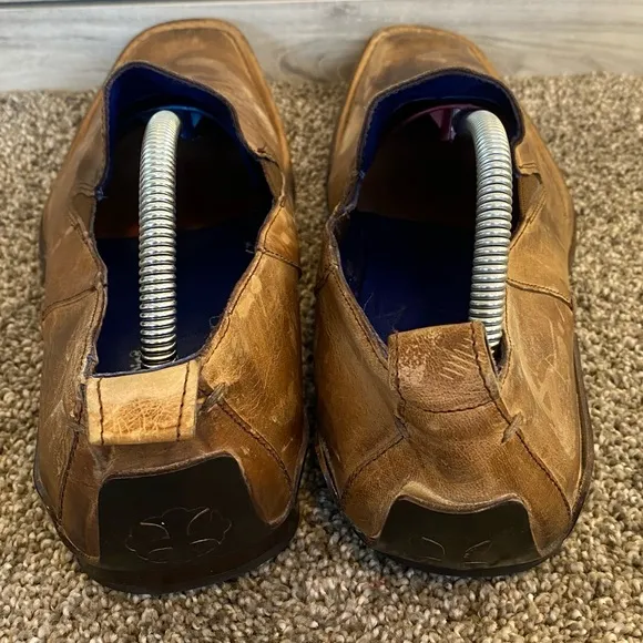 Mark Nason Rock Never Dies Brown Distressed Leather Loafers Shoes Size 10.5