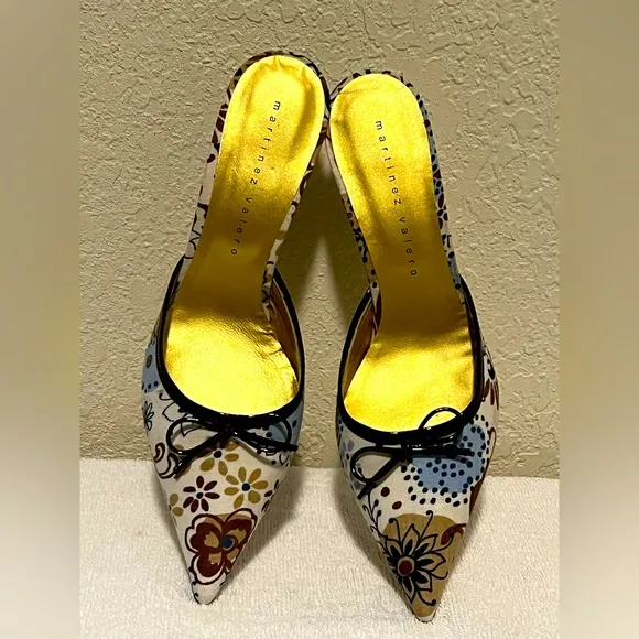 Martinez Valero Abstract Floral Shoes, Pumps. Made In Spain, EU Sz 41 US Sz 7.5