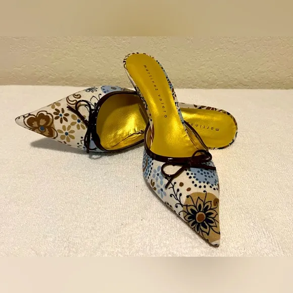 Martinez Valero Abstract Floral Shoes, Pumps. Made In Spain, EU Sz 41 US Sz 7.5