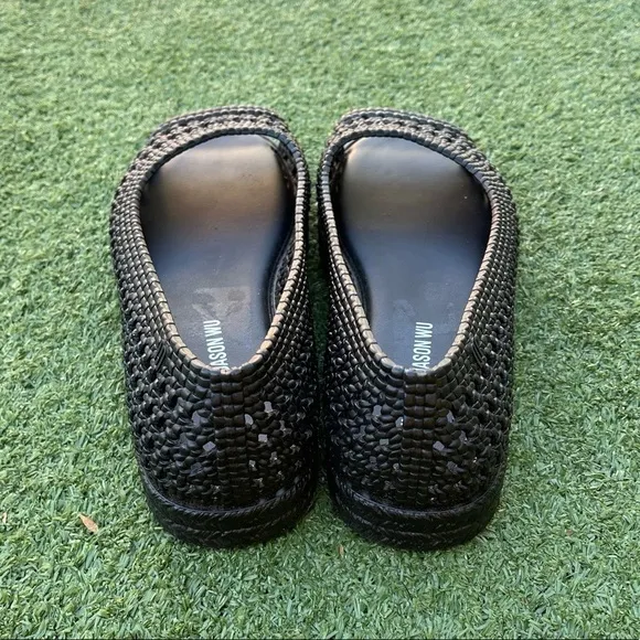Melissa x jason Wu Black Woven Open Toe Shoes Preowned summer condition casual 7