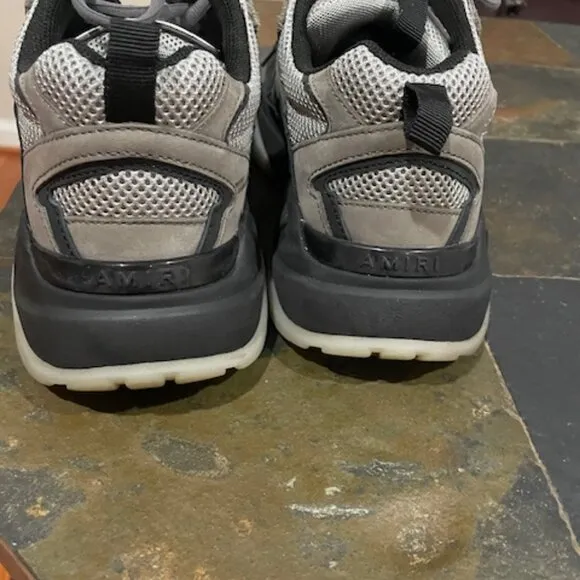 Men Amiri Sneakers, Size 11, Smoke Grey, White, Silver