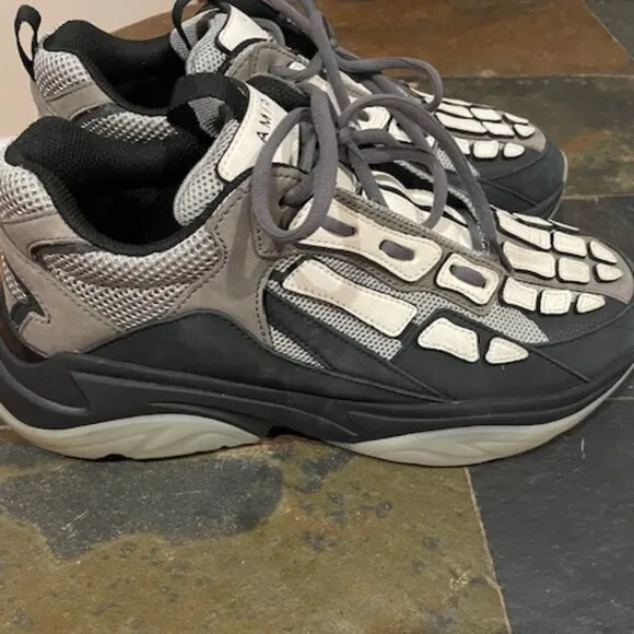 Men Amiri Sneakers, Size 11, Smoke Grey, White, Silver