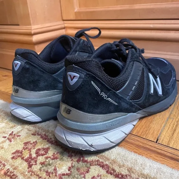 Men Black Gray New Balance 990v5 Size 12
