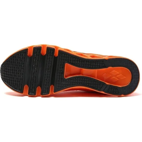 Men Orange Athletic Breathable Running Shoes Non-Slip Fashion Sneakers