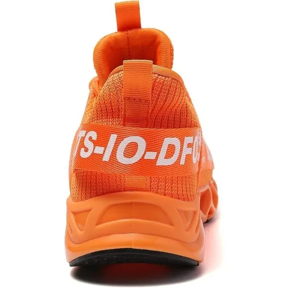 Men Orange Athletic Breathable Running Shoes Non-Slip Fashion Sneakers