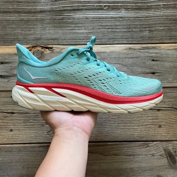 Men Size 8.5 / Size 10 Women Hoka One One Clifton 8 Aquarella Running Sneakers