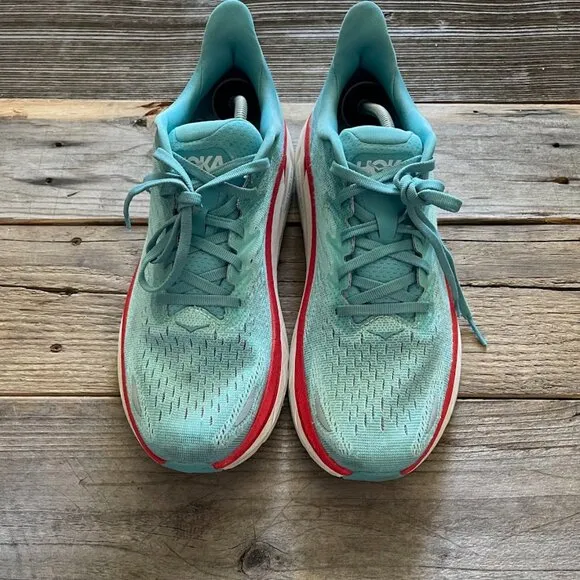 Men Size 8.5 / Size 10 Women Hoka One One Clifton 8 Aquarella Running Sneakers