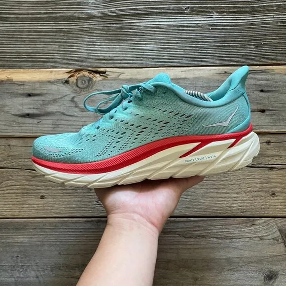 Men Size 8.5 / Size 10 Women Hoka One One Clifton 8 Aquarella Running Sneakers