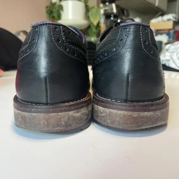 Men's Cassiuss Wingtip Brogue Dress Shoes - Classic Black Leather Ted Baker