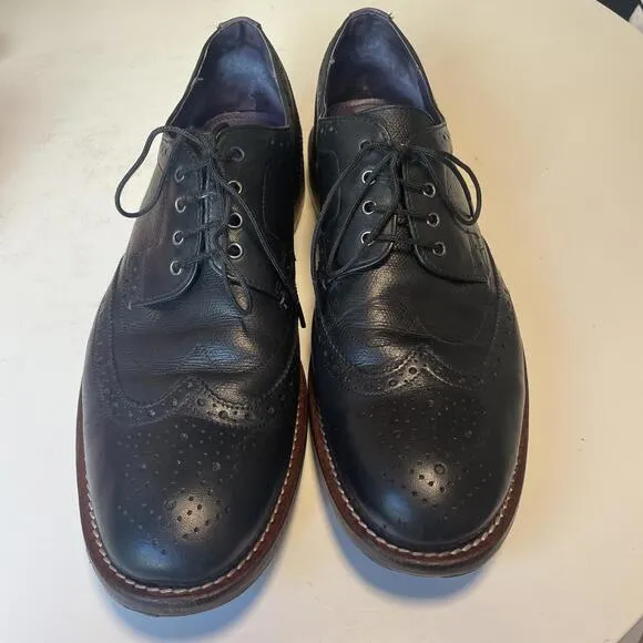 Men's Cassiuss Wingtip Brogue Dress Shoes - Classic Black Leather Ted Baker