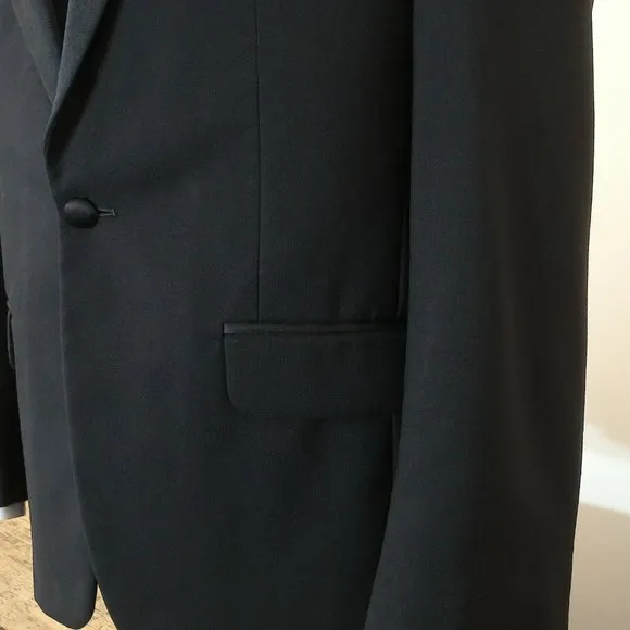 Men's Jean Ives Black Tuxedo Single Button Jacket -Weddings Affordable Tux-Prom