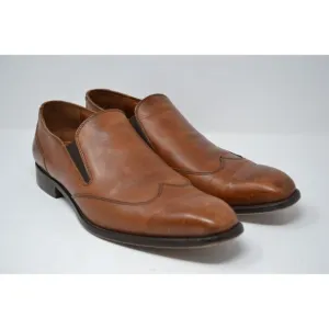 Men's Massimo Matteo Italy 10.5 M Brown Leather Oxford Slip on‎ Dress Shoes 7741