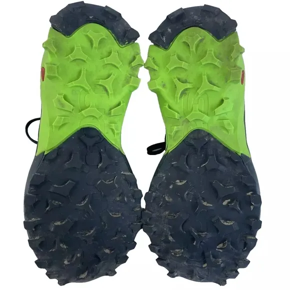 Mens Salomon Mad Cross Hiking Trail Running Shoes Sneakers Sz 8 Black Green