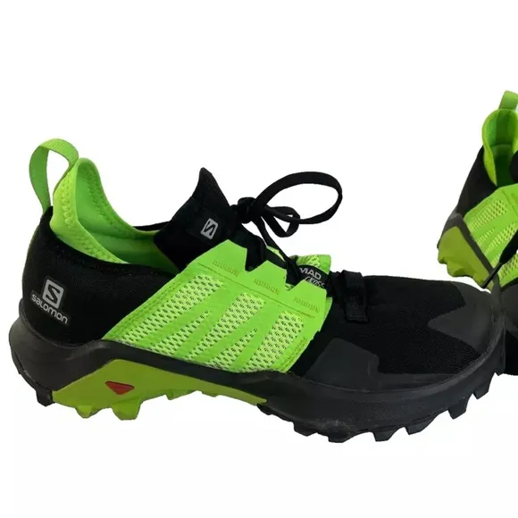Mens Salomon Mad Cross Hiking Trail Running Shoes Sneakers Sz 8 Black Green